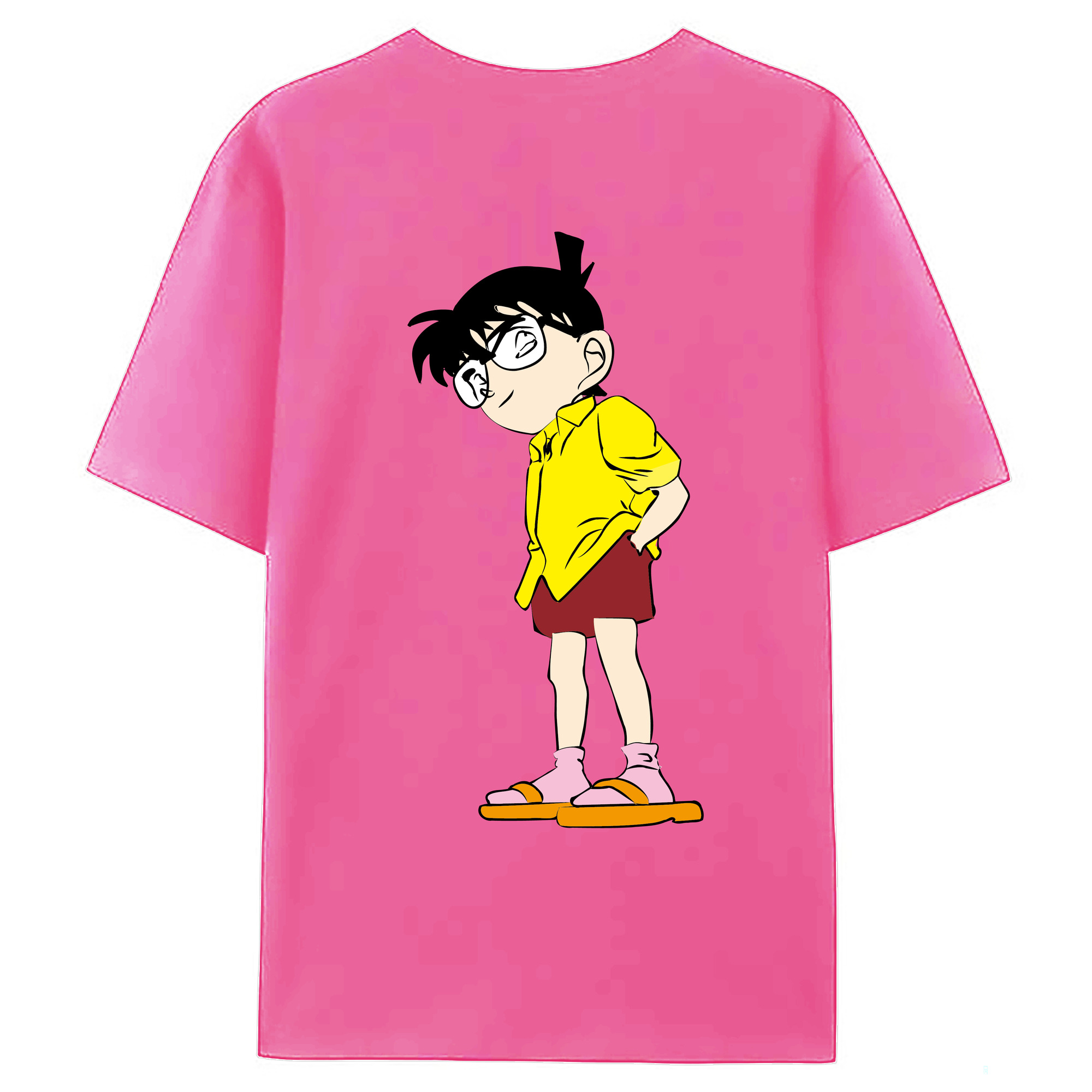 （画像用） 名探偵コナン 江戸川 コナン Detective Conan Conan Edogawa レディース半袖Tシャツ(バックプリント)